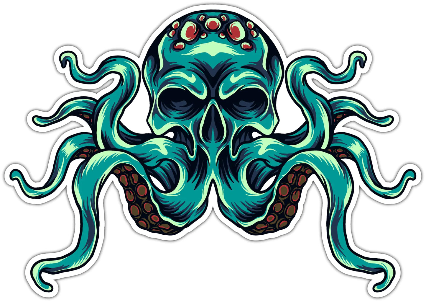 Kraken Octopus Skull Ocean Marine Life Bumper Window Sticker Decal Motorcycle Stickers Good for Laptop Bumper Skateboard Luggage Sticker for Truck Hardhat Stickers for Men 5"X4" sd96