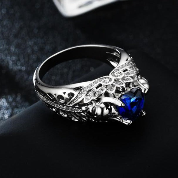 Sapphire Skull Ring