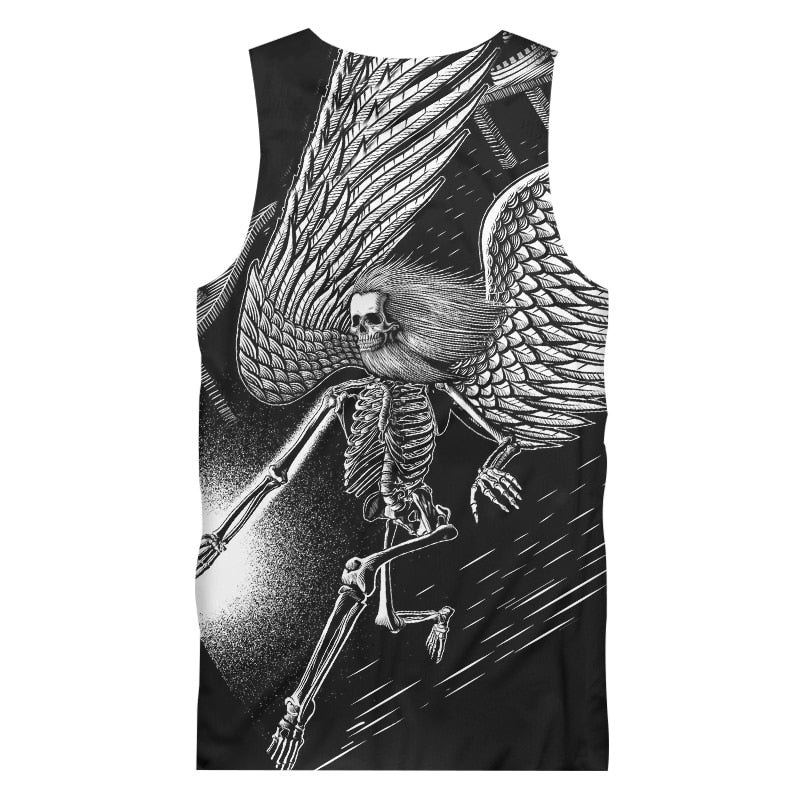 Grey Skull Tank Tops