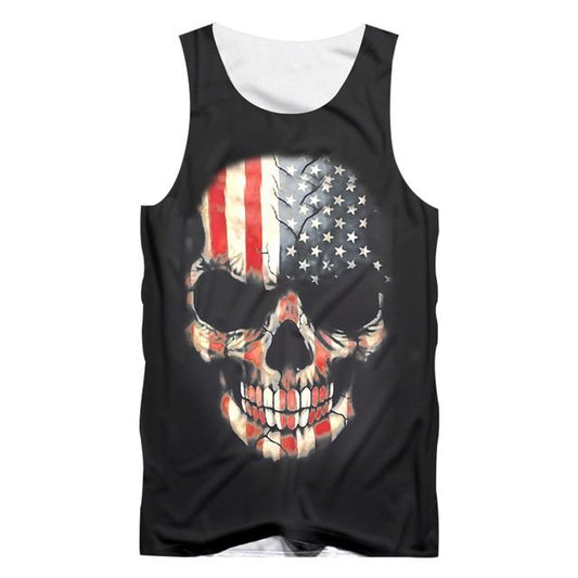 American Flag Deer Skull Tank Top