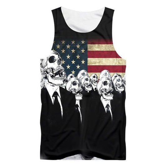 American Flag Skull Tank Top