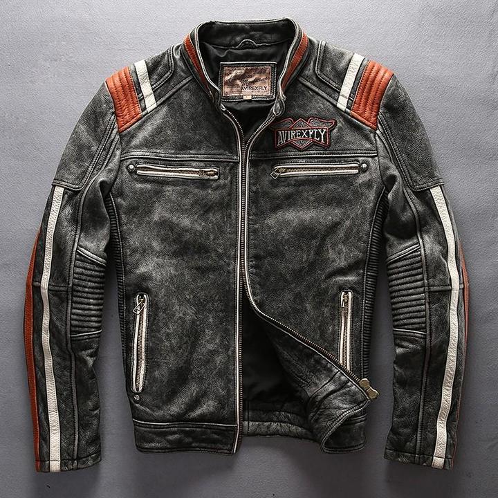 American Leather Motorcycle Jacket | Skull Action
