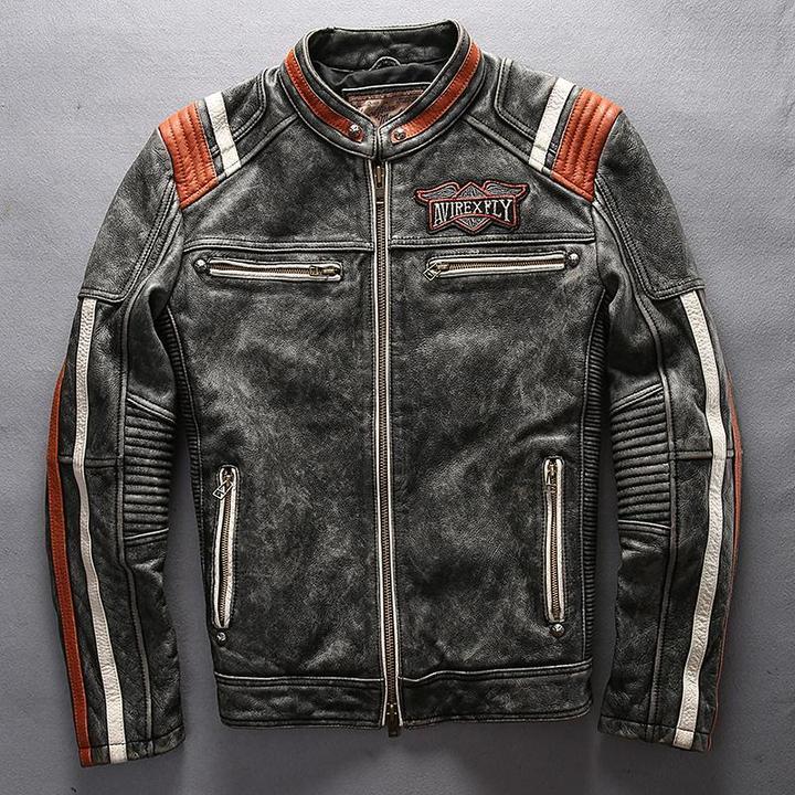 American Leather Motorcycle Jacket | Skull Action