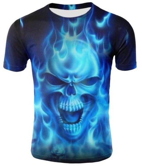 Blue sales skull shirt