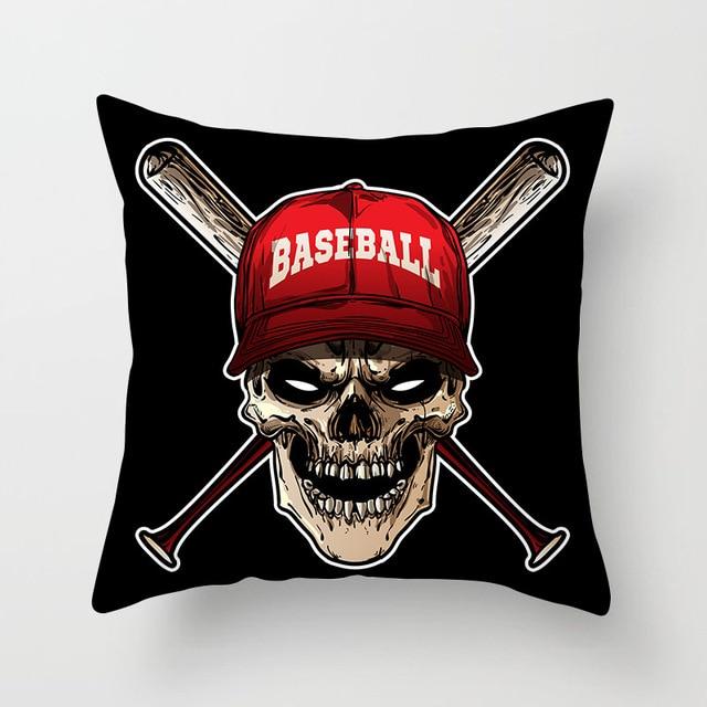 Baseball Skull Pillow