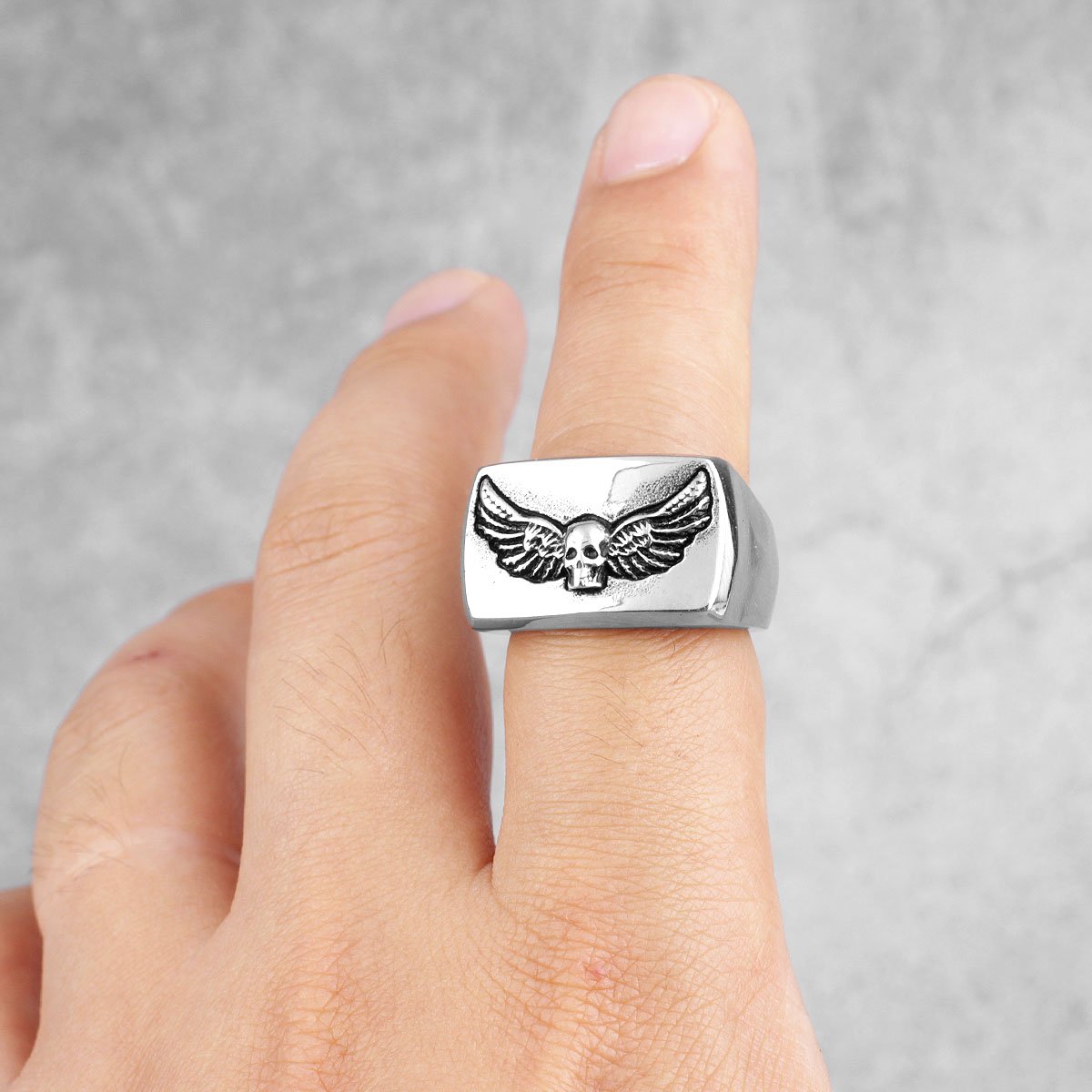 Big Angel Wings Ring | Skull Action