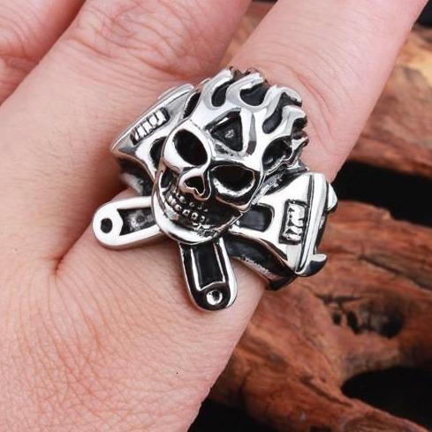 Biker Ring Set | Skull Action