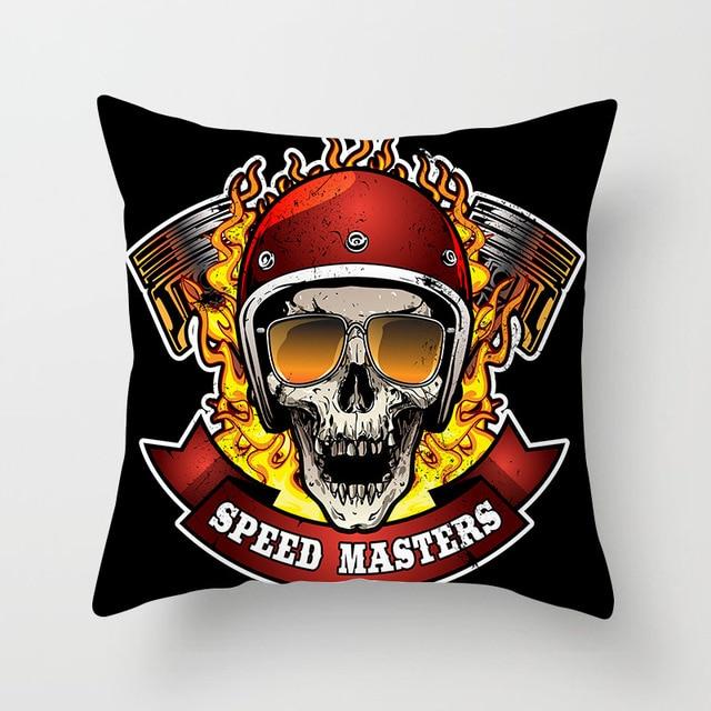 Biker Skull Pillow