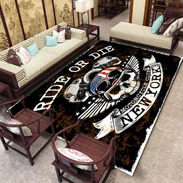 Biker Skull Rug
