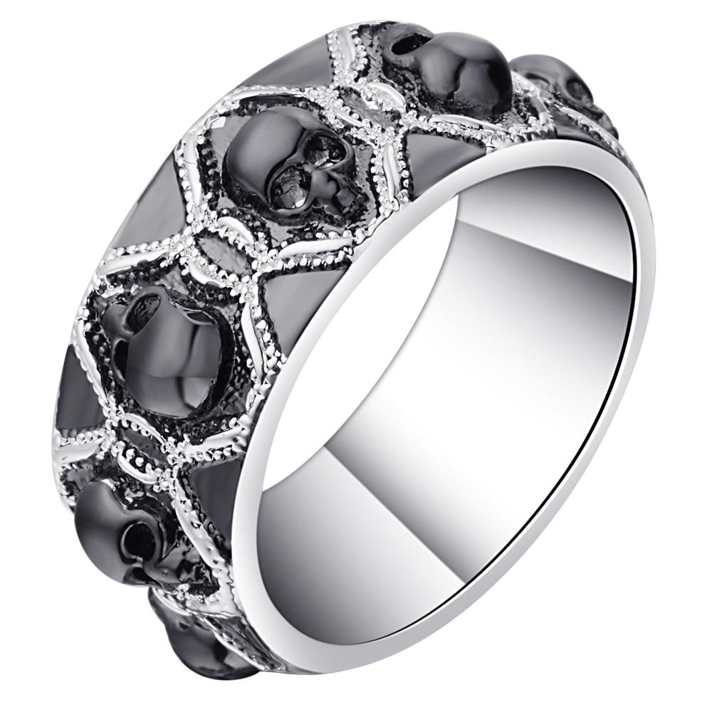 black finish skull ring