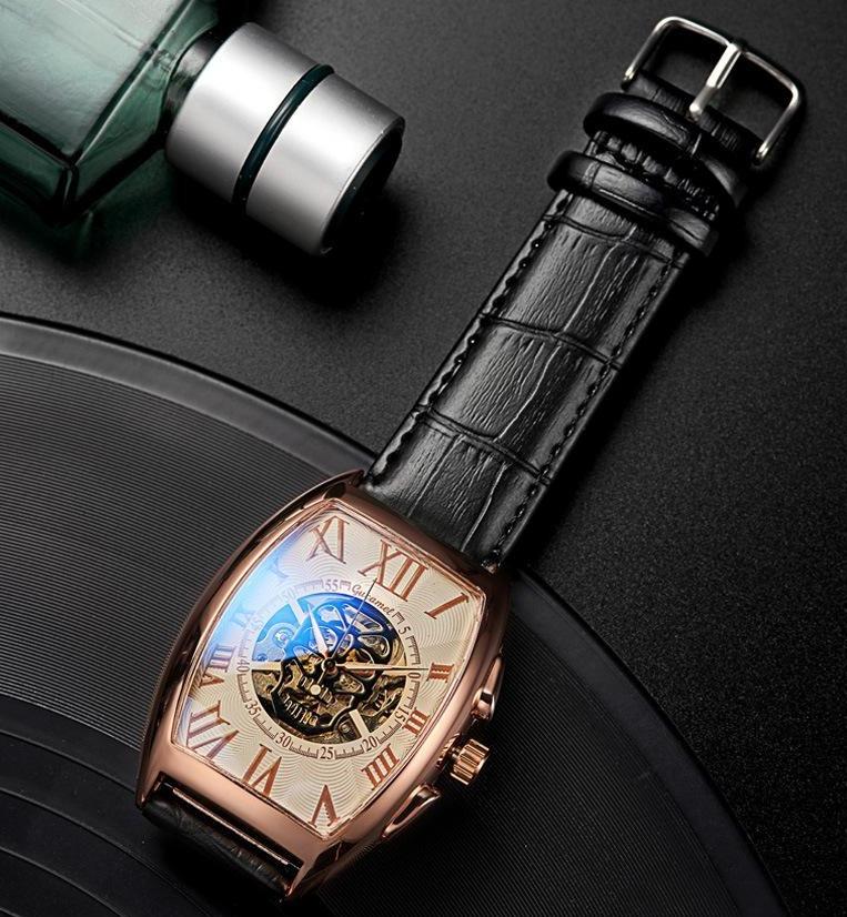 Black Leather Skull Watch | Skull Action