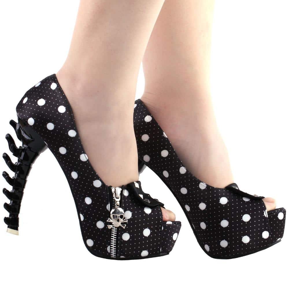 Black Skull Heels Boots | Skull Action