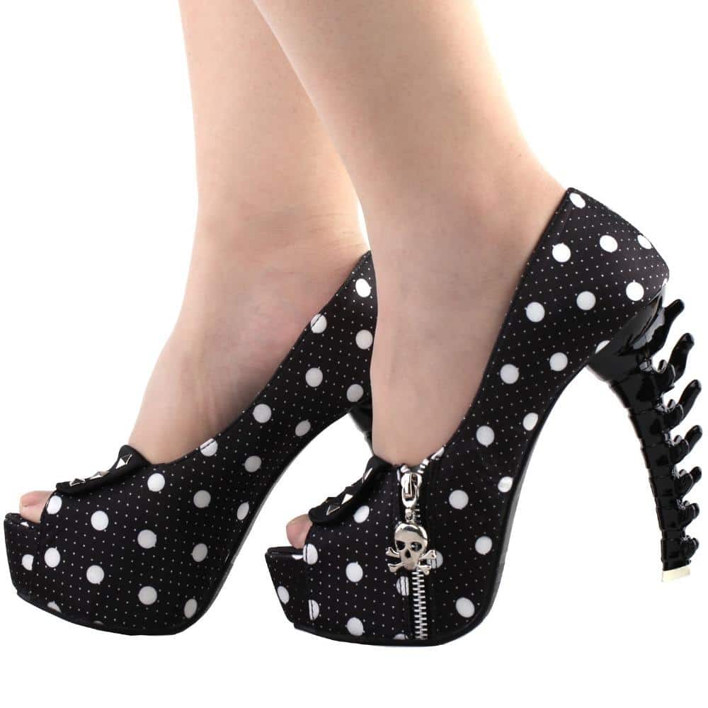 Black Skull Heels Boots | Skull Action