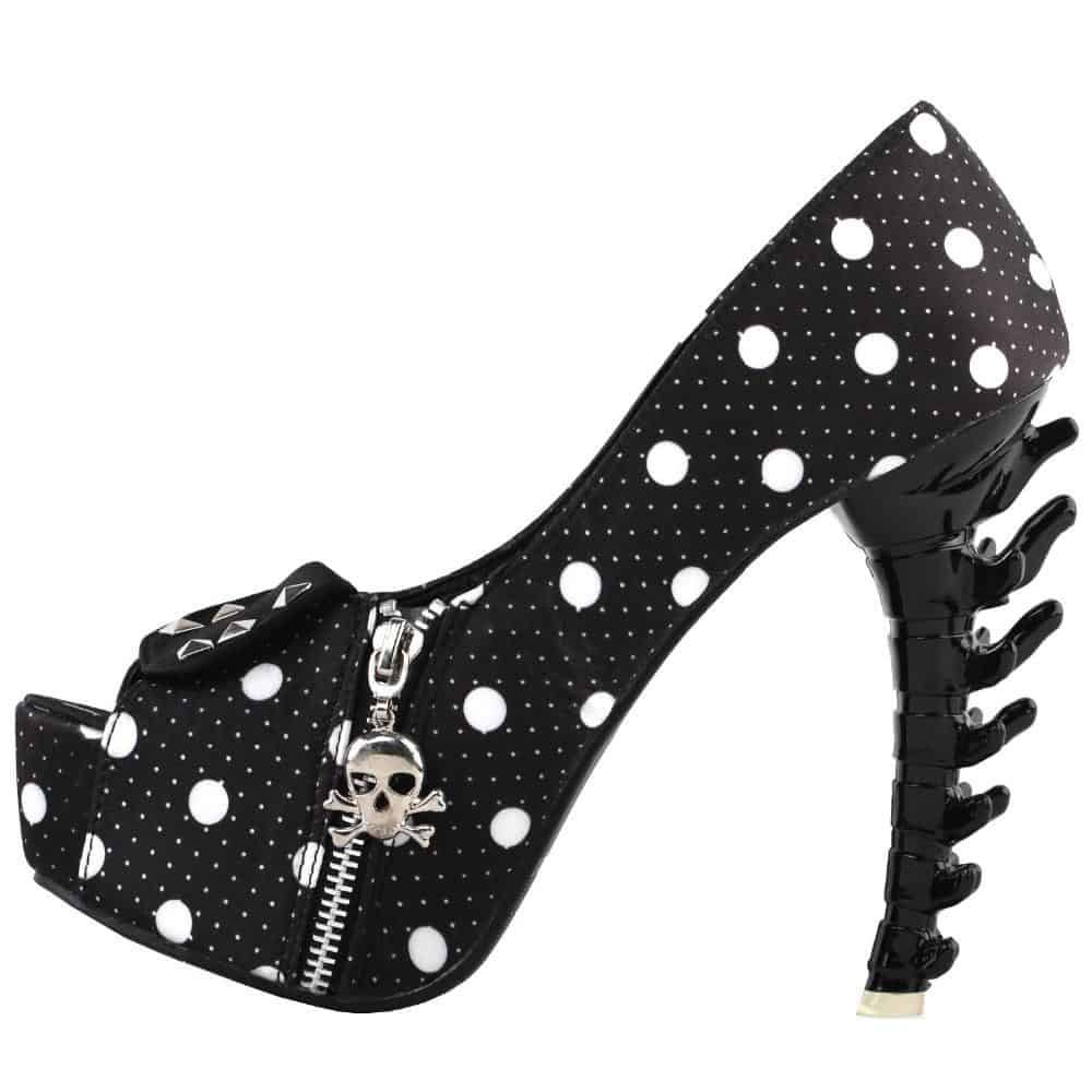Black Skull Heels Boots