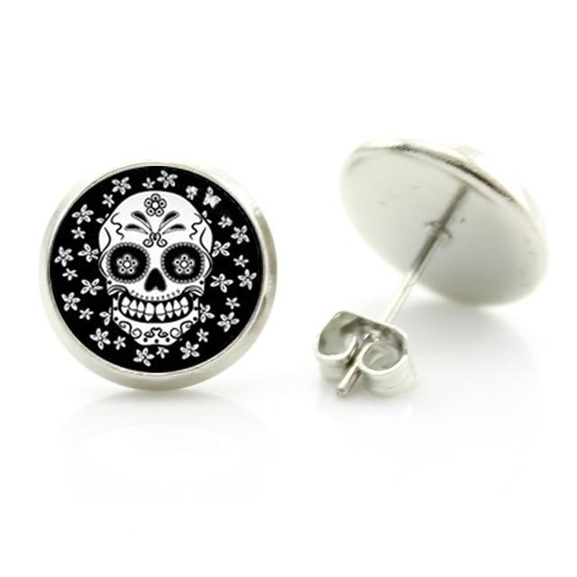 black skull studs