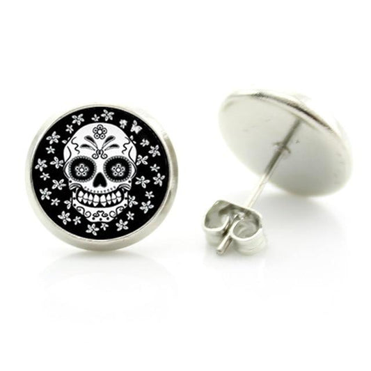 black skull studs