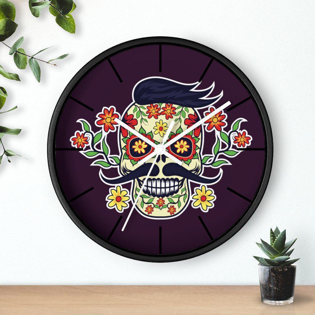 candy-skull-wall-clock