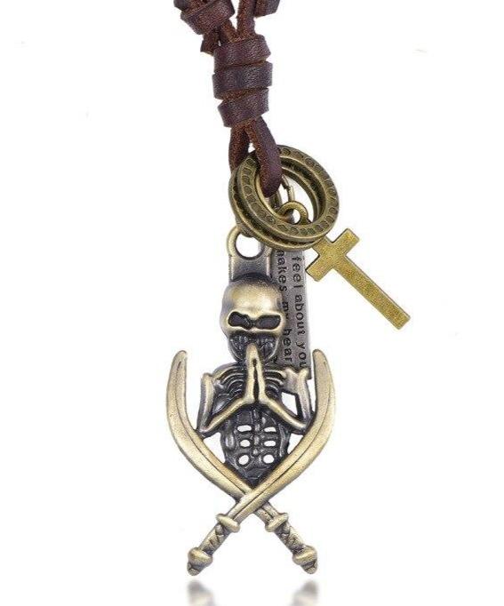 Cow Skull Necklace Gold