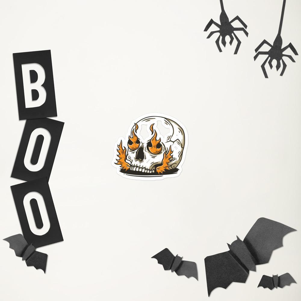 flaming-skull-stickers-printed