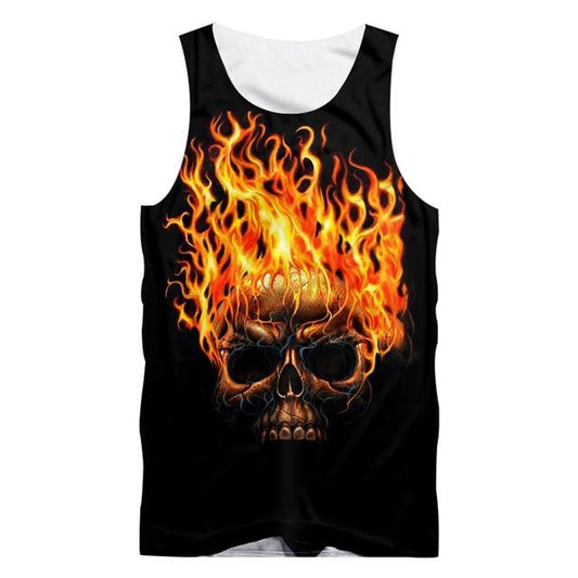 Flaming Skull Tank Top