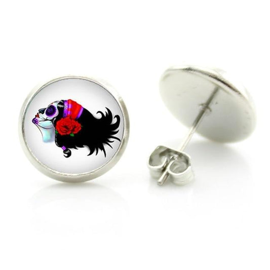 girl skull earrings