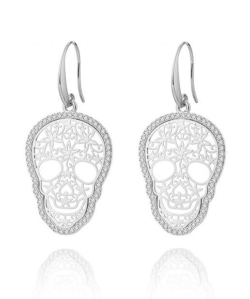 Silver Skull Earring