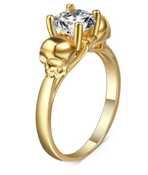 gold skull ring womens