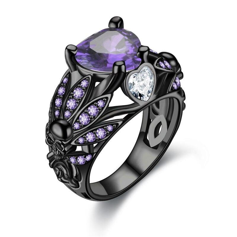 Gothic Ruby Ring | Skull Ring