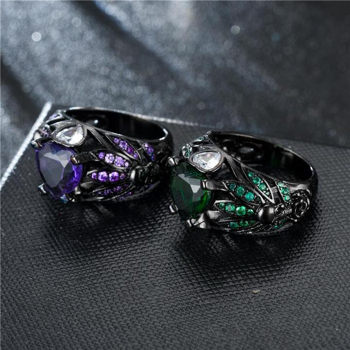 Gothic Ruby Ring | Skull Ring