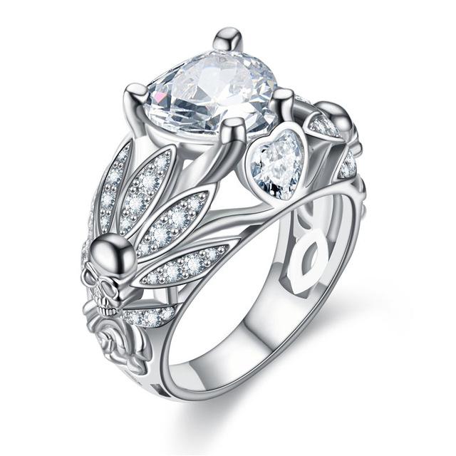 Gothic Ruby Ring | Skull Ring