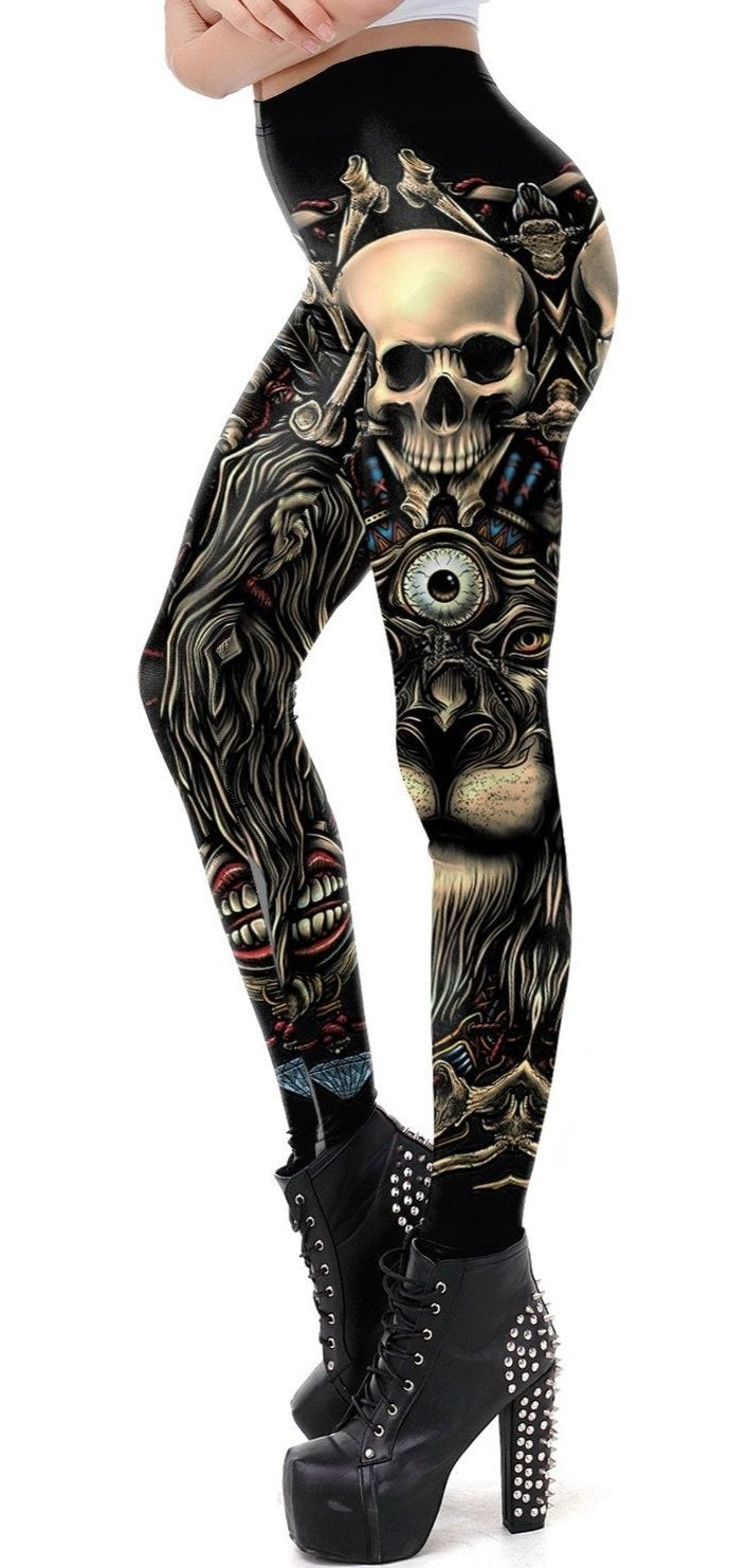 gothic skull leggings