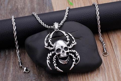 Gothic Spider Necklace | Skull Action