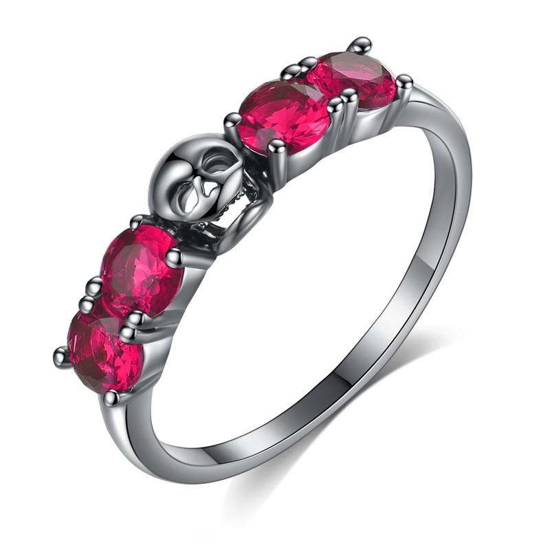 Skull Ring Red