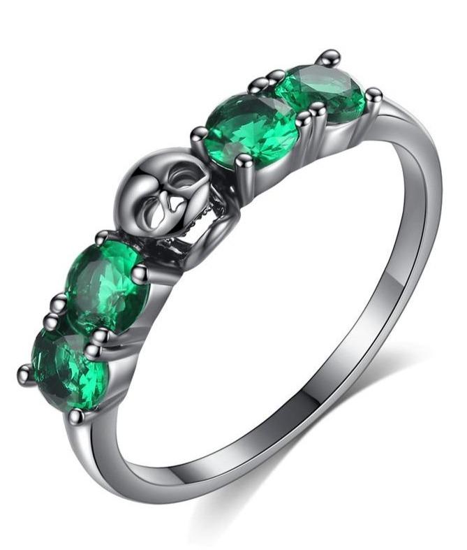 Skull Ring Green