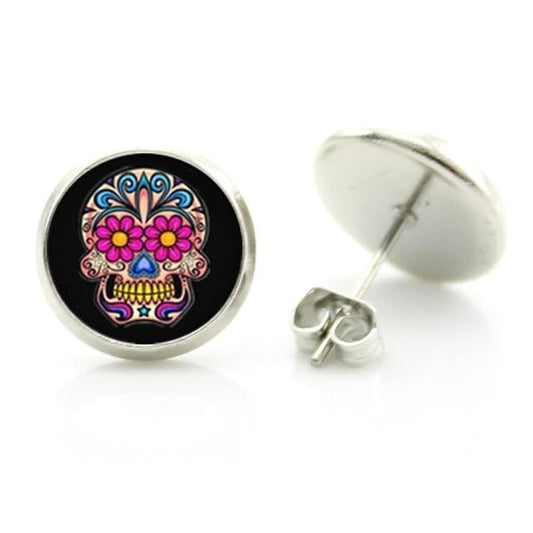 halloween skull earrings