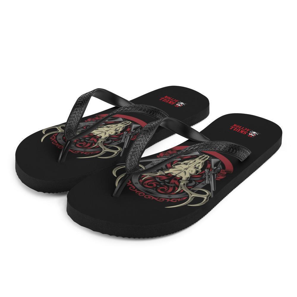 hunting-skull-flip-flops-print