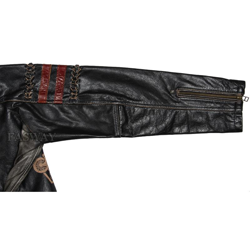 Icon Skull Leather Motorcycle Jacket | Skull Action