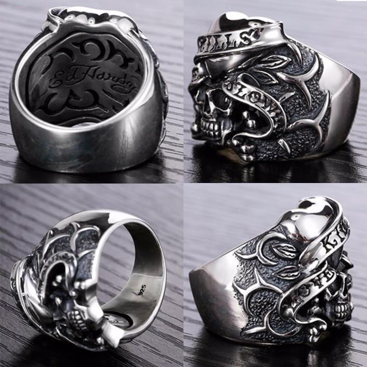 Large Skull Ring Silver | Skull Action