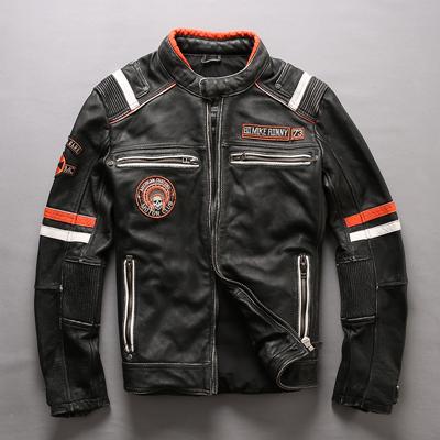 Leather Motorcycle Jacket With Skulls | Skull Action