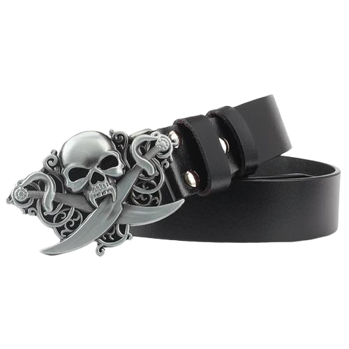 Leather Pirate Belt | Skull Action