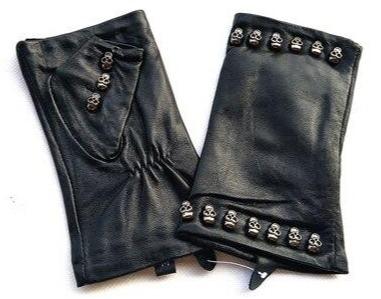 leather skull gloves