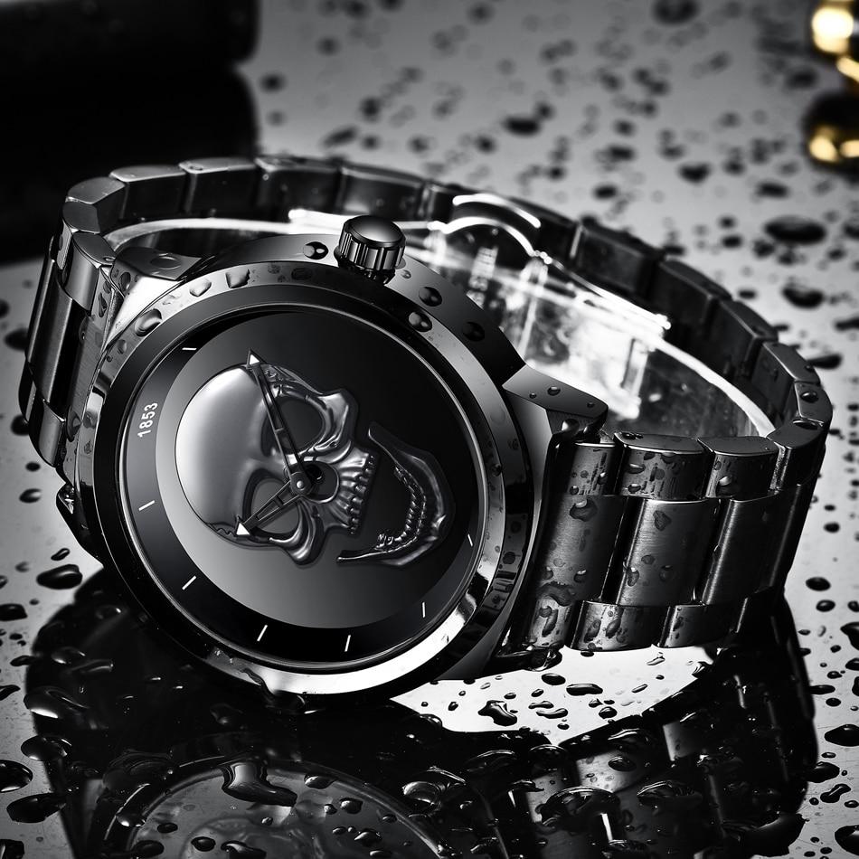 Matte Black Skeleton Watch | Skull Action