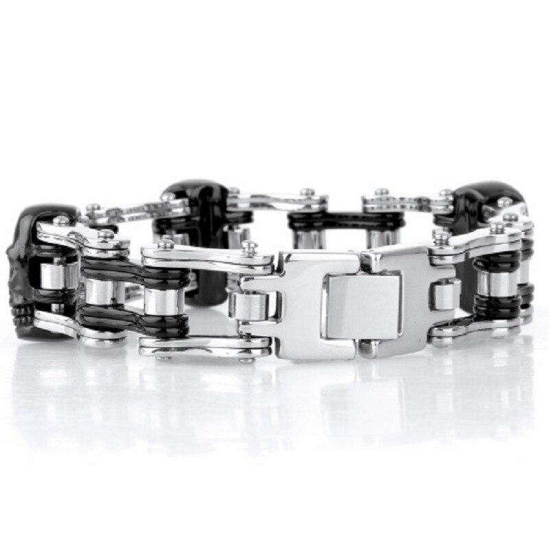 Mens Bike Chain Bracelet | Skull Action