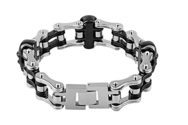 Mens Bike Chain Bracelet | Skull Action