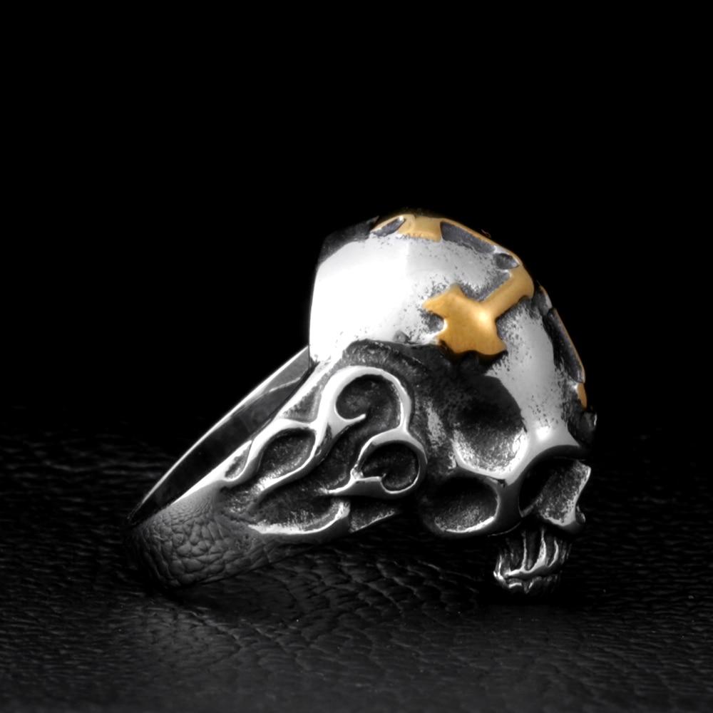 Mens Biker Cross Rings | Skull Action