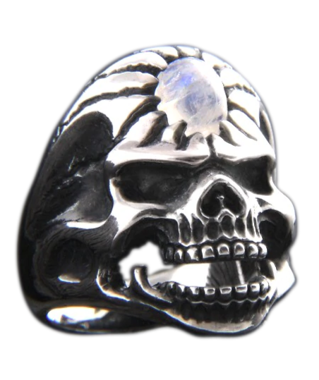 mens silver moonstone ring
