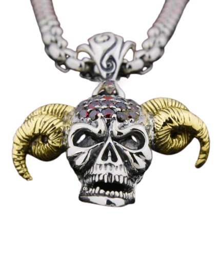 Mens Silver Skull Necklace