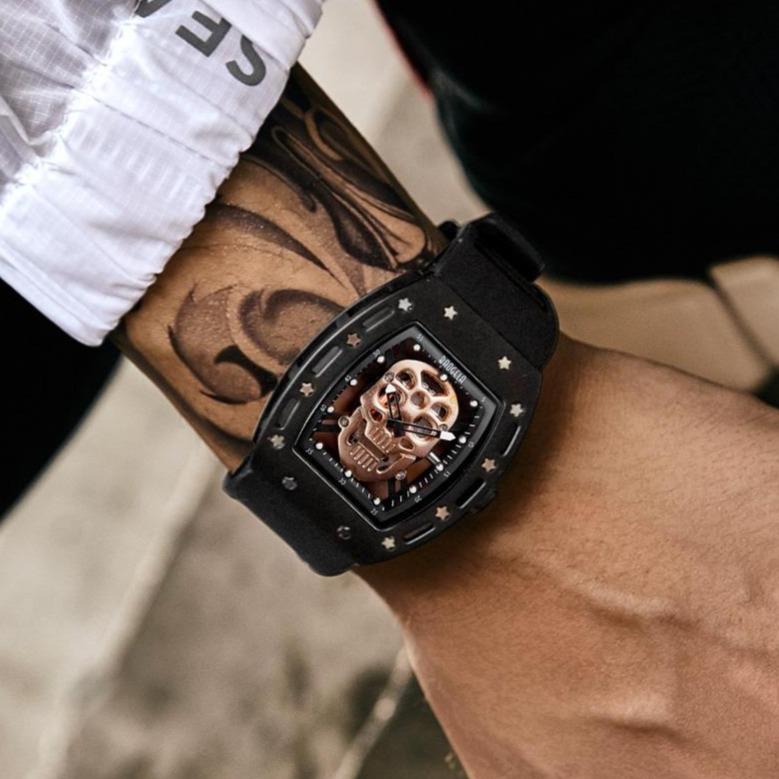 Mens Skeleton Watch Rectangle