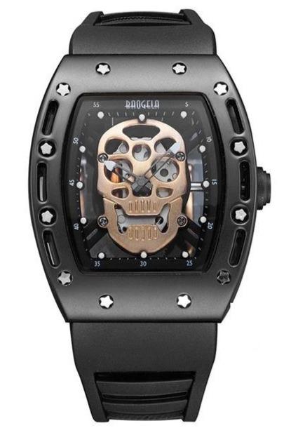 Mens Skeleton Watch Rectangle