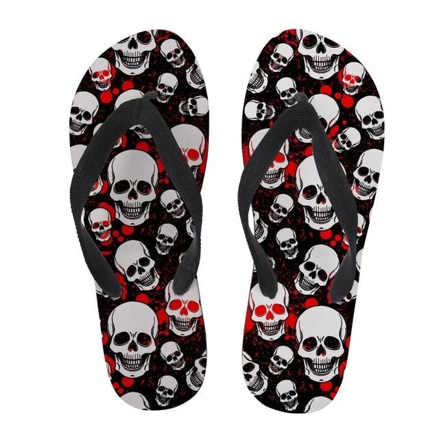 Mens Skull Flip Flops